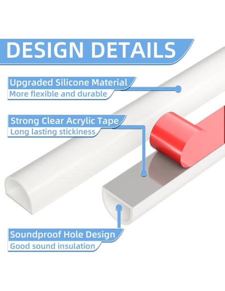 Sello de Aislamiento Draourness 6 m Blanco para Puertas y Ventanas