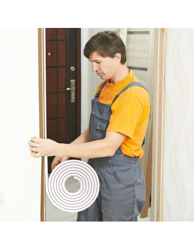 Sello de Aislamiento Draourness 6 m Blanco para Puertas y Ventanas