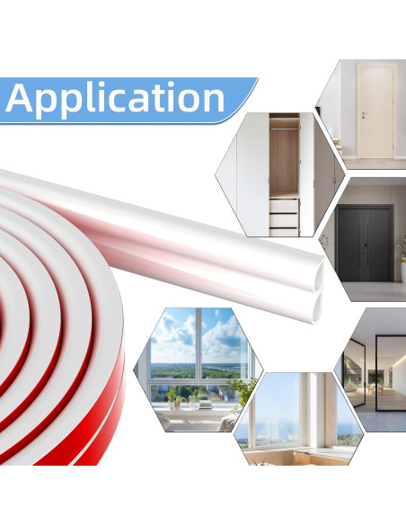 Sello de Aislamiento Draourness 6 m Blanco para Puertas y Ventanas
