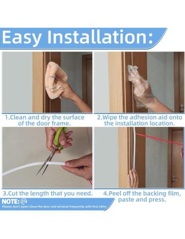 Sello de Aislamiento Draourness 6 m Blanco para Puertas y Ventanas