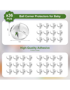 36 Protectores de Esquinas Transparentes Osareny para Bebés 2