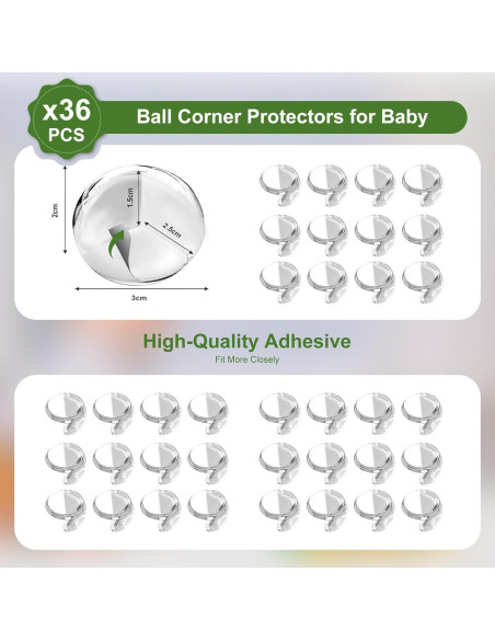 36 Protectores de Esquinas Transparentes Osareny para Bebés