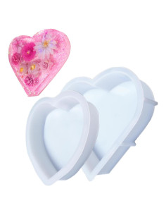 Moldes de Corazón de Silicona AOEDEO - 2 Piezas 21.8cm y 18.3cm