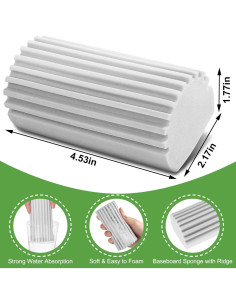 Esponja de limpieza húmeda Jeymei 4 piezas gris reutilizable 2