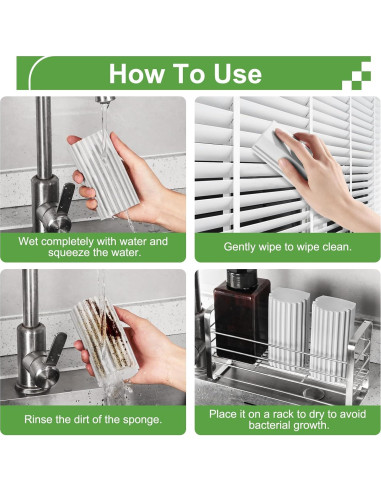 Esponja de limpieza húmeda Jeymei 4 piezas gris reutilizable