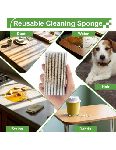 Esponja de limpieza húmeda Jeymei 4 piezas gris reutilizable