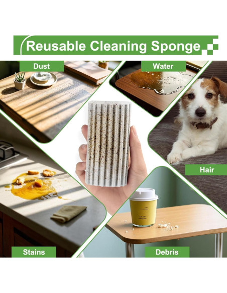 Esponja de limpieza húmeda Jeymei 4 piezas gris reutilizable