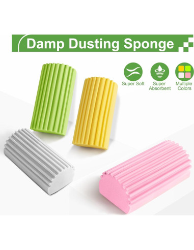 Esponja de limpieza húmeda Jeymei 4 piezas gris reutilizable