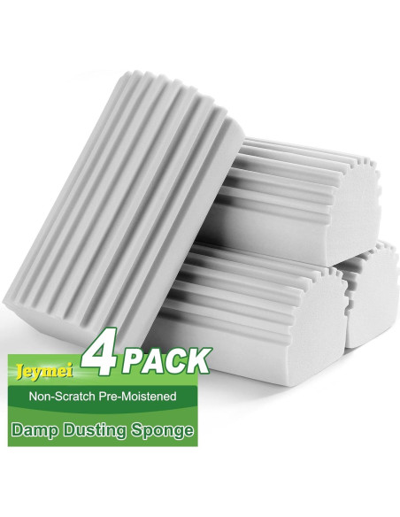 Esponja de limpieza húmeda Jeymei 4 piezas gris reutilizable