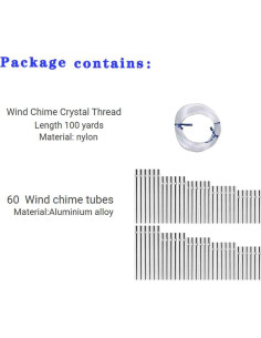 Kit de Campanas de Viento DIY Perfsign - 60 Piezas Metal 2