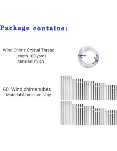 Kit de Campanas de Viento DIY Perfsign - 60 Piezas Metal