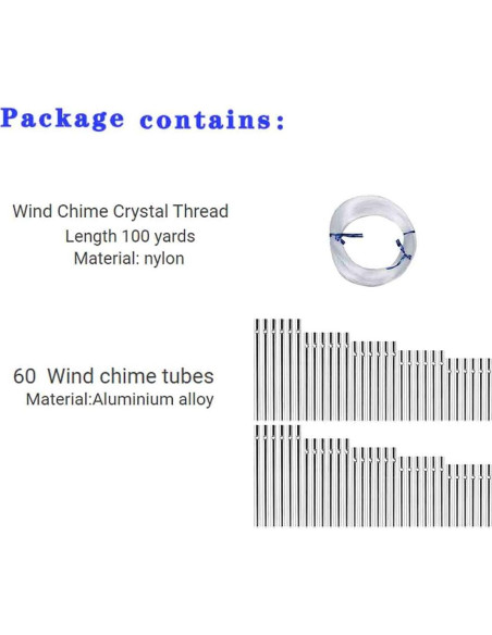 Kit de Campanas de Viento DIY Perfsign - 60 Piezas Metal