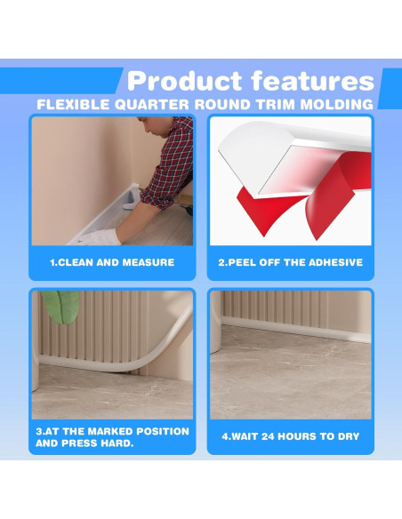 Moldura Flexible Autoadhesiva Ahua Walsong 99.06 cm Blanca Moldura Flexible Autoadhesiva Ahua Walsong 99.06 cm Blanca