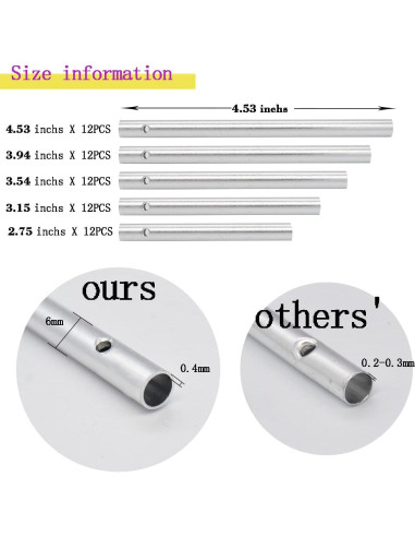 Kit de Campanas de Viento DIY Perfsign - 60 Piezas Metal