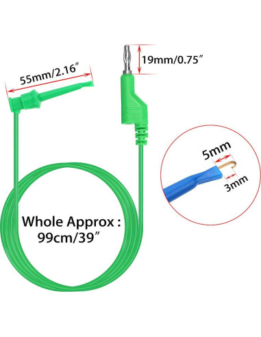 Juego de Cables de Prueba Sumnacon 99 cm - 5 Piezas 500V/5A