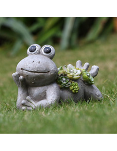 Estatua de Rana con Luz Solar Teresa's Collections 14 cm 2
