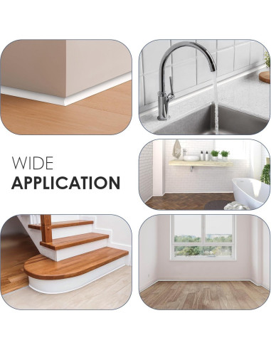 Moldura Flexible de Caucho Ynotus 150cm Blanco Autoadhesiva