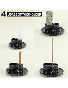 Soporte de Cerámica para Incienso ToolSentryX Negro 13cm 2