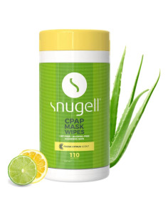 Toallitas CPAP Snugell 110ct - Sin Alcohol, Aroma Cítricos, 100% Algodón