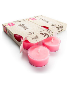 Velas Tealight Rosa Plumeria Shortie's - 12 Unidades Aromáticas