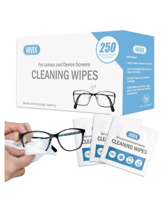 Toallitas limpiadoras de lentes HIVIX - 250 unidades, secado rápido