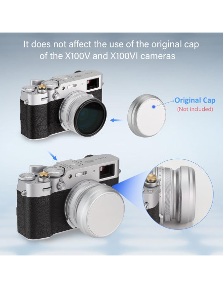 Capucha de Lente y Filtro UV Haoge LUV-X54W para Fujifilm X100V/X100VI