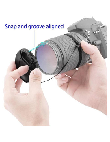 Tapa de lente de 52 mm para Nikon y Canon - 2 paquetes