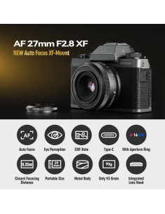 Lente TTArtisan AF 27mm F2.8 para Cámaras Fuji X - Negro 2