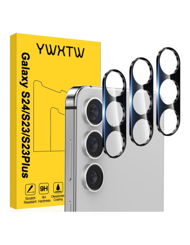 Paquete de 3 Protectores de Lente de Cámara YWXTW para Samsung Galaxy S24/S23/S23 Plus - Vidrio Templado 9H