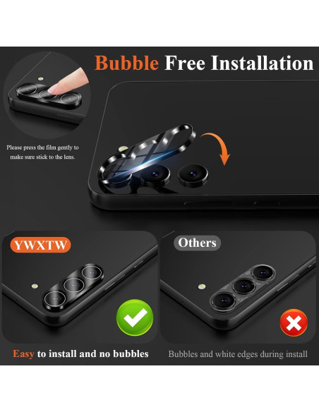 Paquete de 3 Protectores de Lente de Cámara YWXTW para Samsung Galaxy S24/S23/S23 Plus - Vidrio Templado 9H