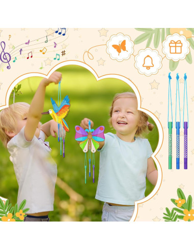 Kit de Campanas de Viento DIY Leinuosen 30 Pcs Madera Insectos