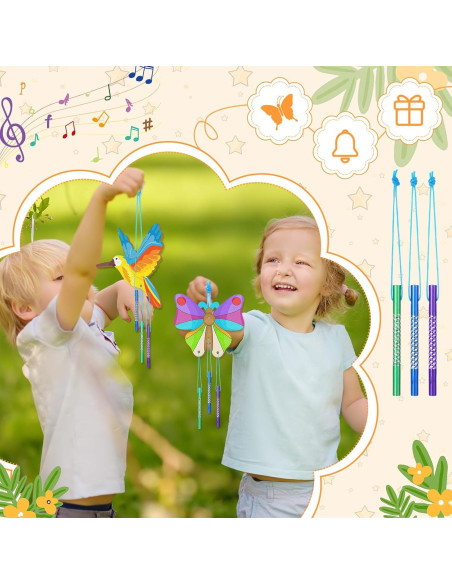 Kit de Campanas de Viento DIY Leinuosen 30 Pcs Madera Insectos