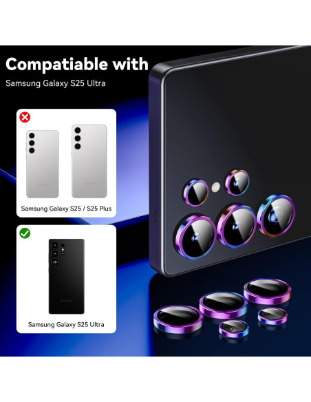Protector de Lente de Cámara Hoerrye para Samsung Galaxy S25 Ultra