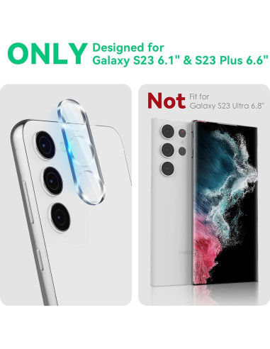 Protector de Lente de Cámara CloudValley para Samsung Galaxy S24/S23/S23 Plus - Pack de 3, Vidrio Templado 9H