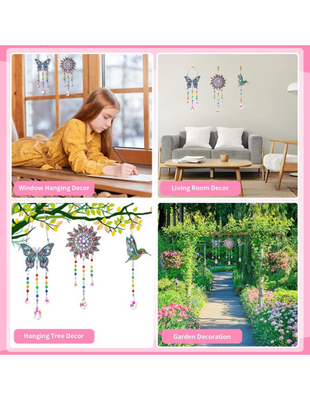 Kit de Manualidades 5D Anofty para Niños 6-12 Años - Campanas de Viento y Atrapa Rayos de Sol