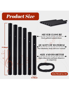 Tuberías de Campana de Viento CELSOL Aluminio Negro 22.86-33.02cm 2