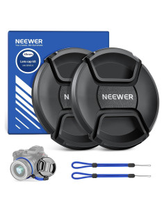 Kit de tapa de lente 49mm Neewer con correa y paño de limpieza