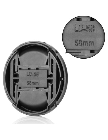 Tapa de lente 58mm ChromLives con agujero para correa DSLR