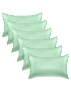Conjunto de Fundas de Almohada de Satén Elegant Comfort 6 Piezas Verde Menta
