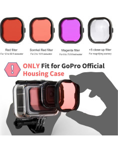 Filtro de buceo YALLSAME para GoPro Hero 13-8 - 4 Piezas 2