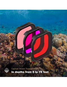 Filtro Rojo PolarPro 3-Pack para GoPro Hero9-13 - Subacuático 2
