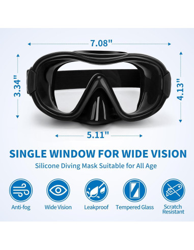 Máscara de Esnórquel Body+ 1397 para Adultos con Correa Ajustable