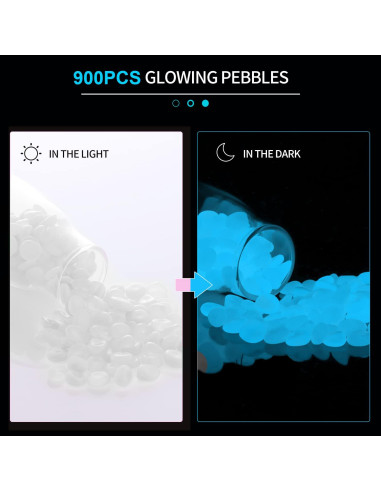 900 Piedras Brillantes en la Oscuridad Oubest 1.4 cm - Blanco