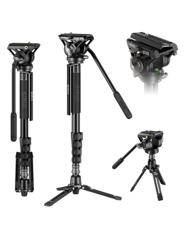 Monopie SIRUI MDP02 con patas, 188cm, carga 8kg, video