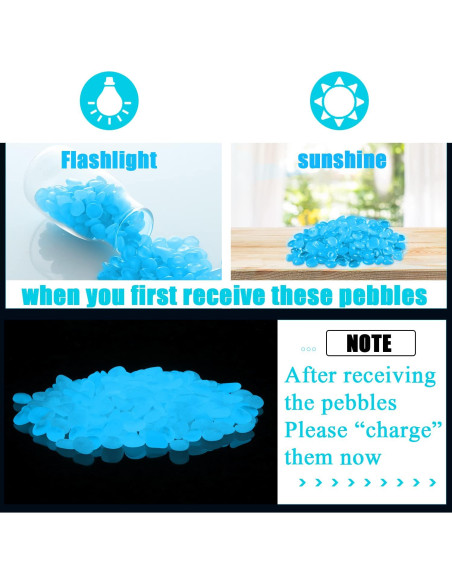 900 Piedras Brillantes en la Oscuridad Oubest 1.4 cm - Blanco