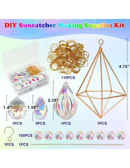 Kit DIY Atrapasueños de Cristal HYBEADS 220 Piezas