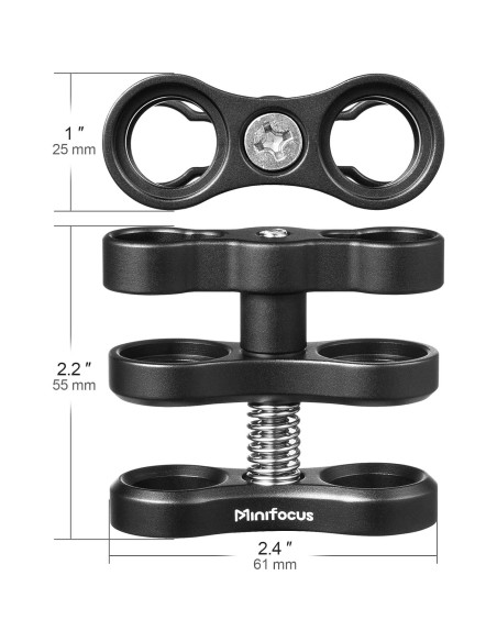 Abrazadera de Bola de Aluminio MINIFOCUS 2 Pcs 1" para Trípode