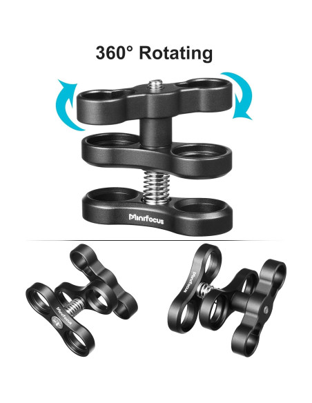 Abrazadera de Bola de Aluminio MINIFOCUS 2 Pcs 1" para Trípode
