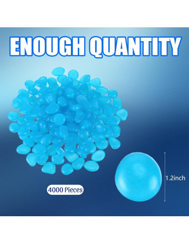 Rocas Brillantes en la Oscuridad Sasylvia 4000 Pcs Azules 2.54 cm
