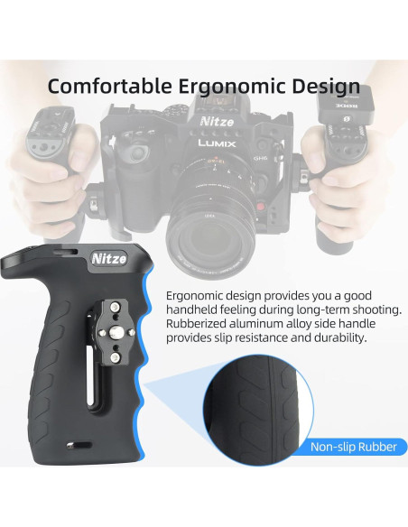 Mango Lateral Ergonómico Nitze PA29D Ajustable Aluminio Goma